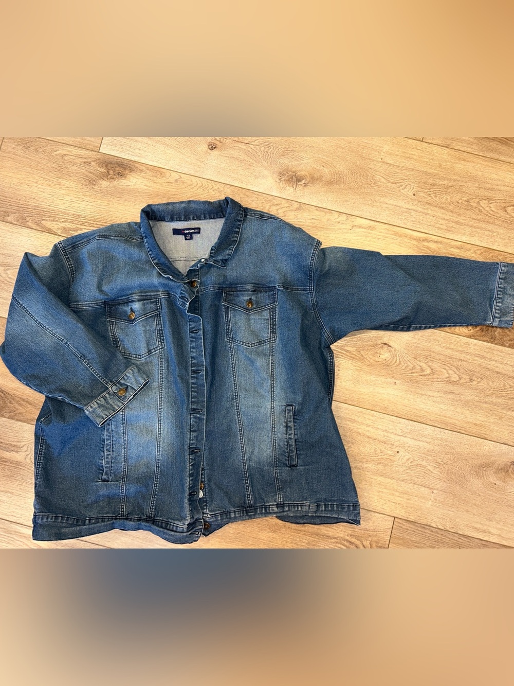 Denim 24/7 Light Blue Stretch Denim Jacket with Chest Pockets 32w